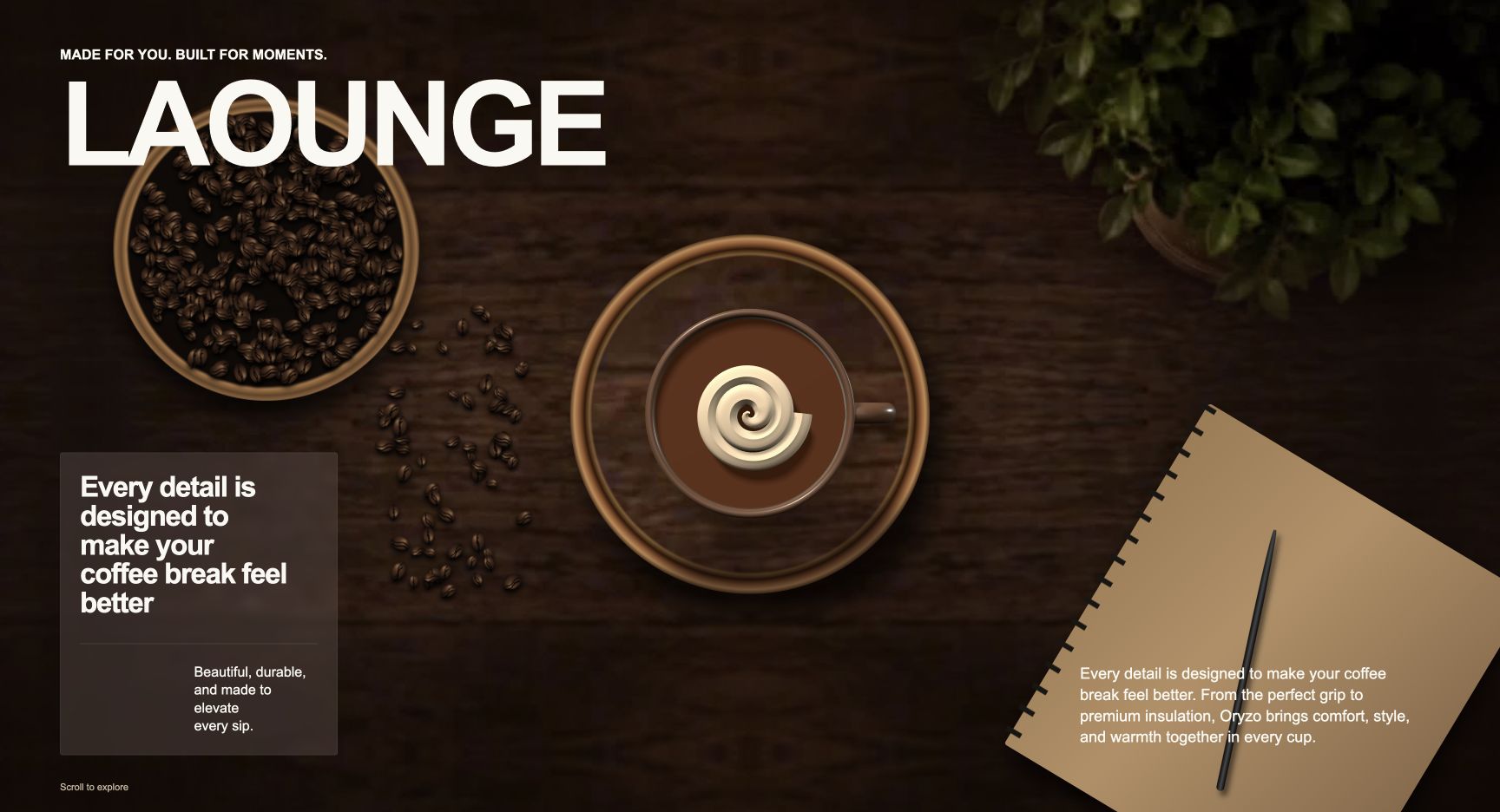 LAOUNGE 俯视咖啡桌场景
